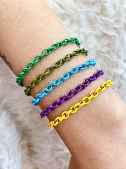 Imagem de Pulseiras Coloridas pintadas em cores Vivas Elo português