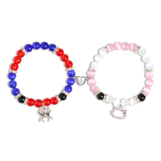 Imagem de Pulseiras de Casal QQZSjewls - Modelo Spider Kitty