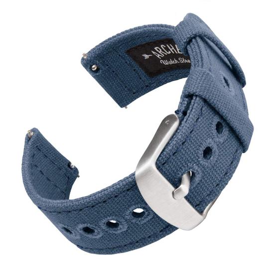 Imagem de Pulseiras de relógio Archer Canvas Quick Release 18 mm azul jeans