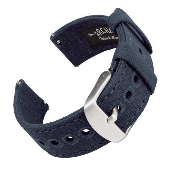 Imagem de Pulseiras de relógio Archer Canvas Quick Release azul marinho 20 mm