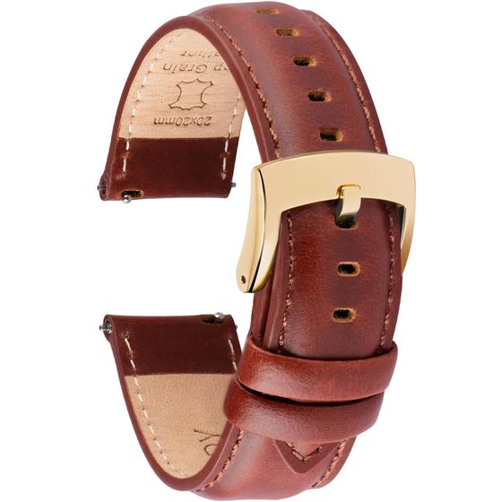 Imagem de Pulseiras de relógio OTTOODY Leather Quick Release Top Grain 18-22 mm