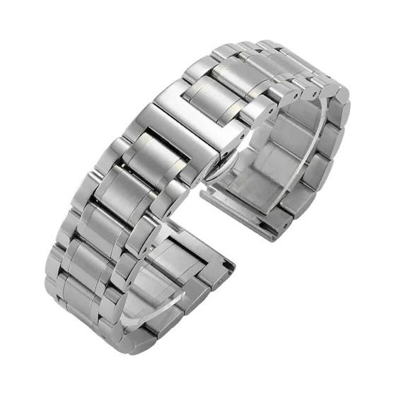 Imagem de Pulseiras De Relógio Universais De Aço Inoxidável Com Extremidade Curvada 12-24mm Sólidas Para Fecho