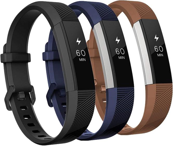 Imagem de Pulseiras de Silicone para Fitbit Alta e Alta HR - Pacote com 3 - Fivela de Metal