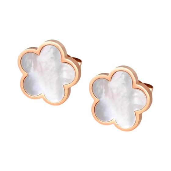 Imagem de Pulseiras Femininas de Aço Inoxidável - Charme de Flor com Pingente - Cores: Branco, Preto e Verde