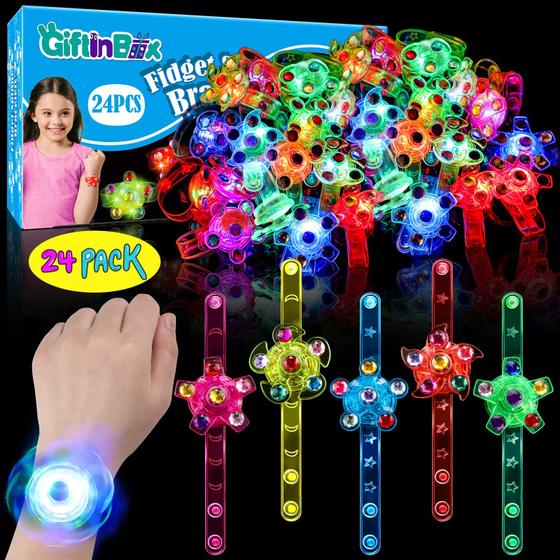 Imagem de Pulseiras LED com Fidget Spinner - Pacote com 24 Unidades