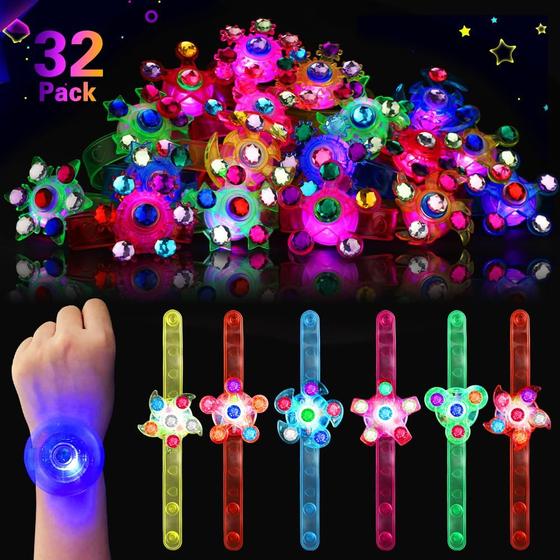 Imagem de Pulseiras LED com Fidget Spinner - Pacote com 32 Unidades - Festa
