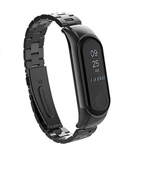 Imagem de Pulseiras NSmart em aço 3 elos compatível com MI Band 4 ou 3 + Película