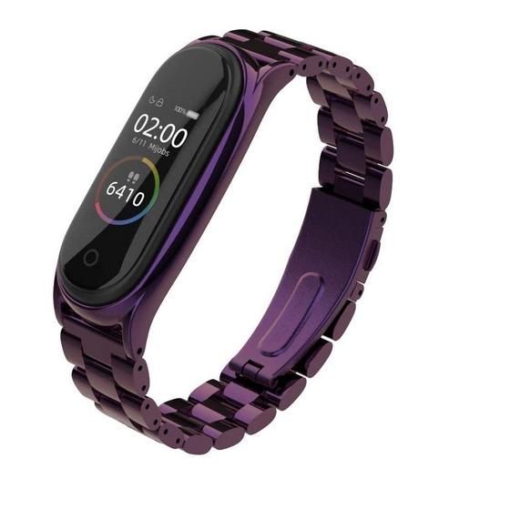 Imagem de Pulseiras NSmart em aço 3 elos compatível com MI Band 4 ou 3 + Película