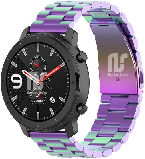 Imagem de Pulseiras premium em aço inoxidável 3 elos Nsmart compatíveis com GTR 47MM / GTR 2 / GTR 2e