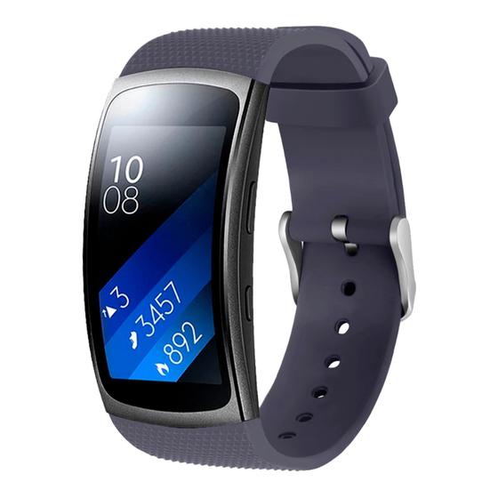 Imagem de Pulseiras Silicone Para Galaxy Gear Fit 2 R360 E Pro R365 - Cinza