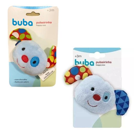 Imagem de Pulseirinha Cachorrinho Azul Happy Zoo Baby Com Chocalho 9828 - Buba