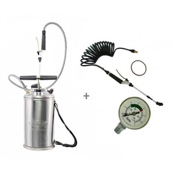 Imagem de Pulverizador com Tanque em Inox de 10 Litros + Kit para Aplicação de Impermeabilizante com Manômetro