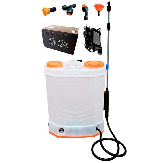 Pulverizador Costal Elétrico 18 a 20 Litros 100 PSI Bateria 12V 12Ah Menor preço em Pulverizador Costal Elétrico 18 a 20 Litros 100 PSI Bateria 12V 12Ah