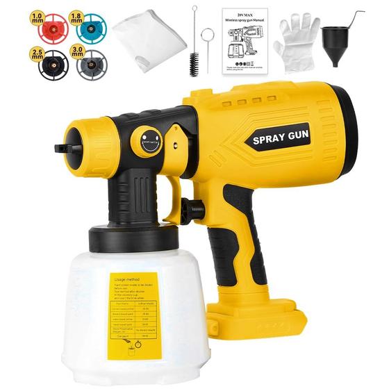Imagem de Pulverizador de tinta sem fio Wexibryndl 20V 200W HVLP com bico