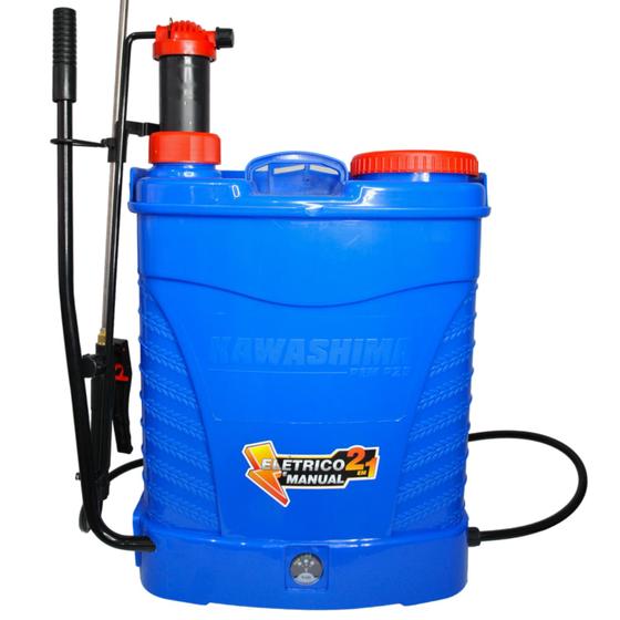 Pulverizador Pem P20 Bomba Costal Elétrico e Manual 20 Litros Kawashima a Bateria Azul Menor preço em Pulverizador Pem P20 Bomba Costal Elétrico e Manual 20 Litros Kawashima a Bateria Azul