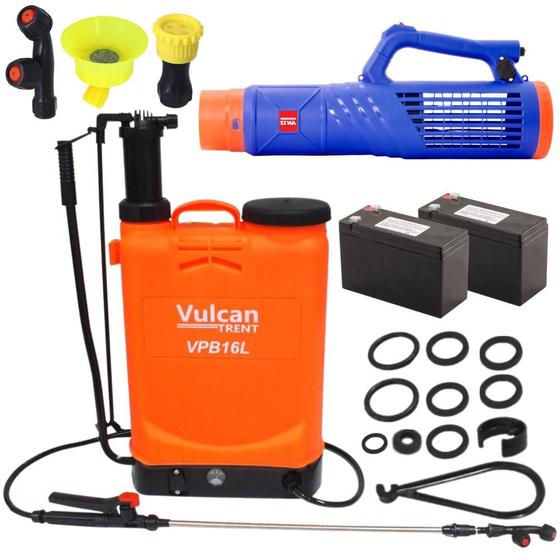 Imagem de Pulverizador Vulcan VPB16L8N12B 16L com Bateria 8 Amperes + Acessório Nebulizador AN12 com Bateria