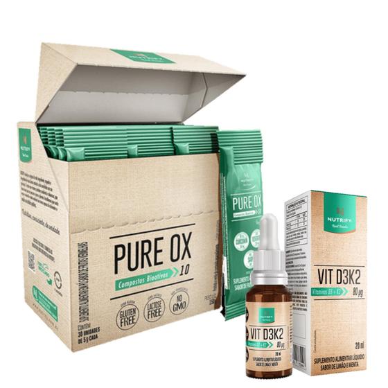 Imagem de Pure Ox - Frutas Vermelhas - 30 Sticks + VITD3K2 - 20ml - Vitamina D3K2 Líquida - Nutrify