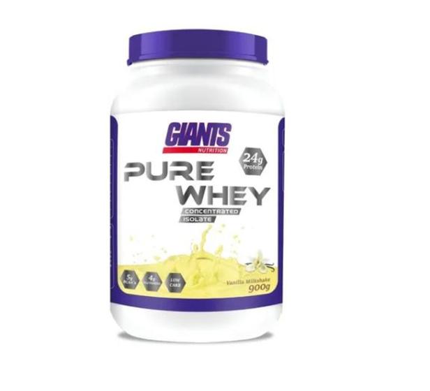 Pure Whey 900g Giants Nutrition Proteína Concentrada e Isolada Whey