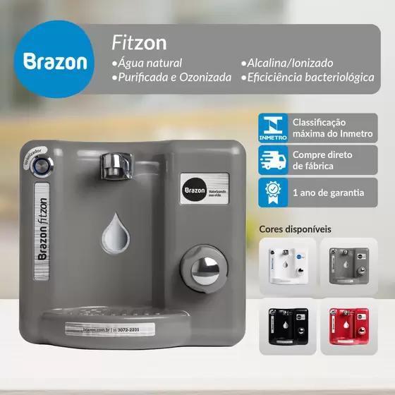 Imagem de Purificador Água Natural Alcalina Ionizada c/ Ozônio Fitzon Cinza 220v - Brazon
