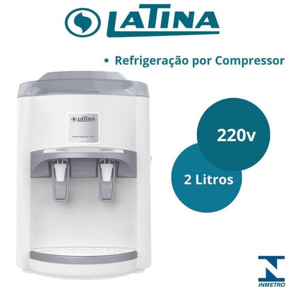 Imagem de Purificador de água latina pa355 com sistema de refrigeração por compressor  branco - 220v