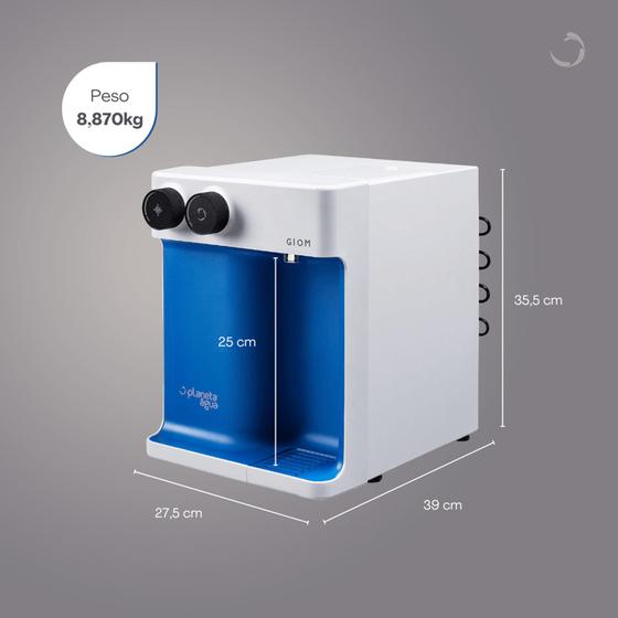 Purificador de Água Natural, Gelada e Alcalina GIOM 127V - Azul Menor preço em Purificador de Água Natural, Gelada e Alcalina GIOM 127V - Azul
