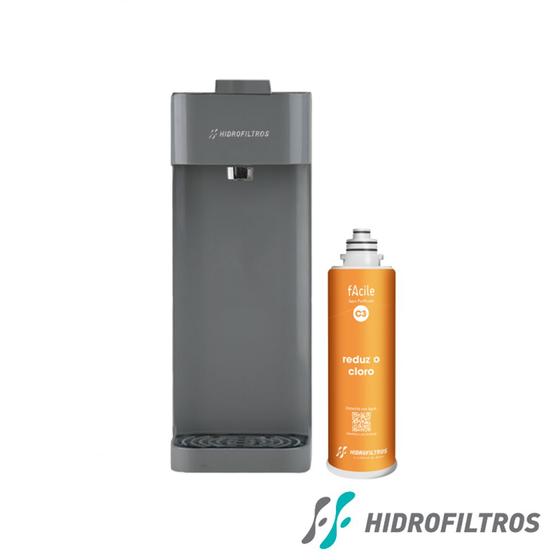 Purificador de água Natural Hidrofiltros Facile Cinza Menor preço em Purificador de água Natural Hidrofiltros Facile Cinza