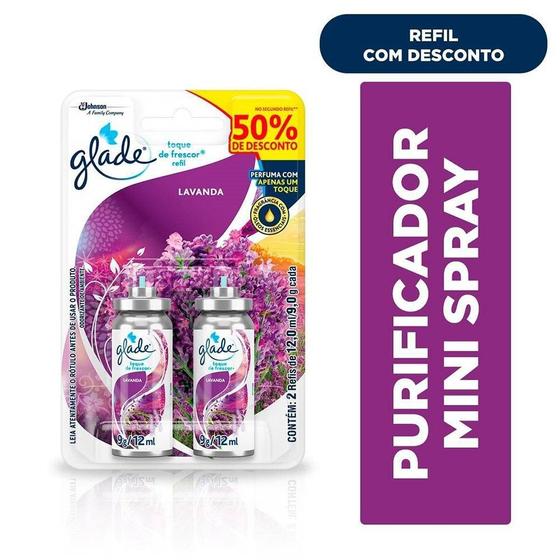 Imagem de Purificador Glade Toque De Frescor Lavanda Refil 12ml - Embalagem com 2 Unidades