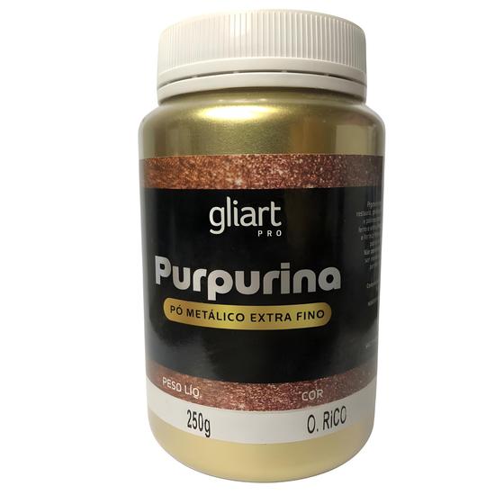 Imagem de Purpurina Pó Metálico Ouro Rico Extra Fino Gliart 250g