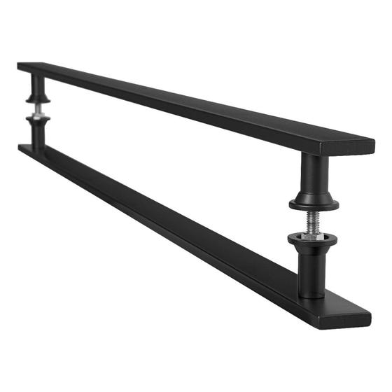 Imagem de Puxador Barra Chata Inox Preto Para Porta De Madeira 50 cm