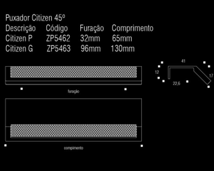 Imagem de Puxador citizen 45 zen design