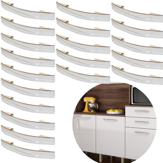 Imagem de Puxador de gavetas para armários moveis de cozinha 20 Peças