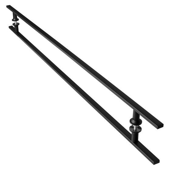 Imagem de Puxador De Porta Preto Inox Vidro Pivotante 150 cm M.S