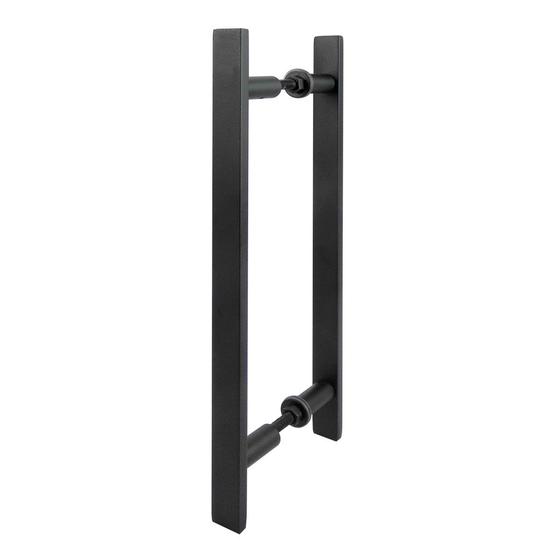 Imagem de Puxador Duplo Aluminio 30Cm Porta Pivotante Madeira Vidro Lambril Preto Cód. 6130-P