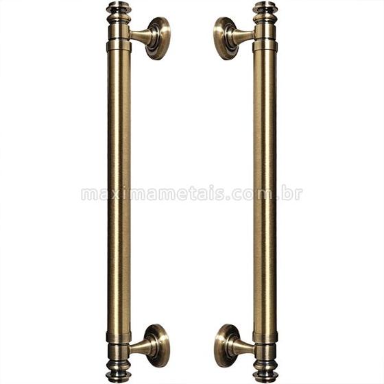 Imagem de Puxador Duplo Porta Pivotante Correr Rústico  Davinci  450mm  Bronze Antigo