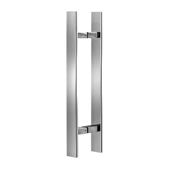 Imagem de Puxador Inox 304 Duplo 60X40cm H Barra Chata Polido 30*10mm