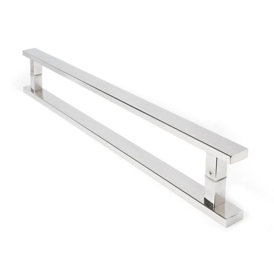 Imagem de Puxador Inox Porta Pivotante Madeira Vidro 80cm Fino Inox