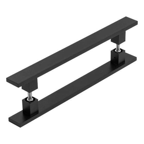 Imagem de Puxador Inox Preto Para Porta Pivotante Madeira Vidro 50 Cm