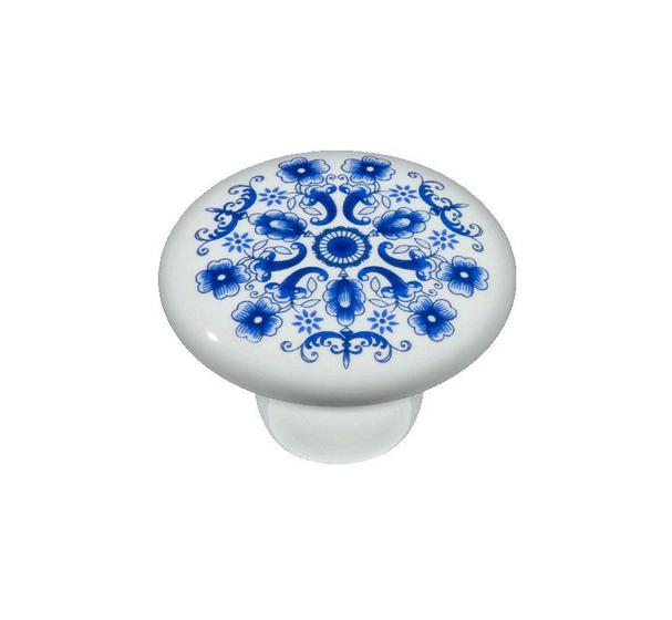 Imagem de Puxador italy line ceramica il7067 estampa azul antigo louça