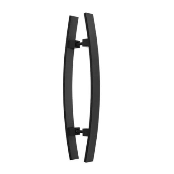 Puxador para porta Pivotante Inox preto curvo Italy Menor preço em Puxador para porta Pivotante Inox preto curvo Italy