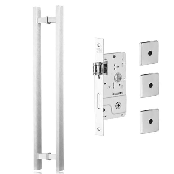 Puxador Porta Barra reto 70cm + Kit fechadura tetraEs Menor preço em Puxador Porta Barra reto 70cm + Kit fechadura tetraEs