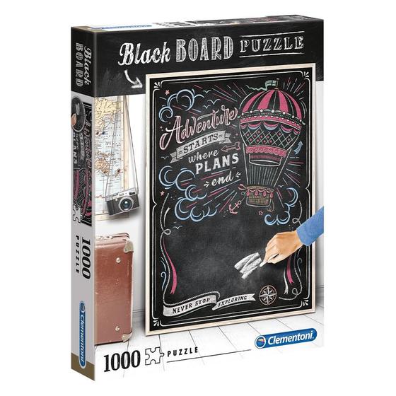 Imagem de Puzzle 1000 Peças Black Board Viagem - Clementoni - Importado
