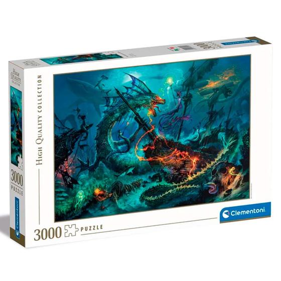 Puzzle 3000 Peças Batalha No Fundo Do Mar - Clementoni - Imp. Menor preço em Puzzle 3000 Peças Batalha No Fundo Do Mar - Clementoni - Imp.