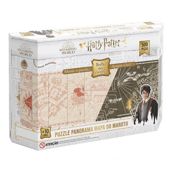 Imagem de Puzzle 500 peças Panorama Harry Potter Brilha no Escuro Grow