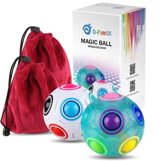 Imagem de Puzzle Ball D-fantix Rainbow - Pacote com 2 - Para Crianças Acima de 3 Anos (com Bolsa)