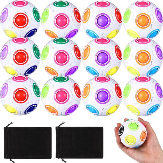 Imagem de Puzzle Ball Lenwen Rainbow Magic - Pacote com 12 Bolsas Brancas