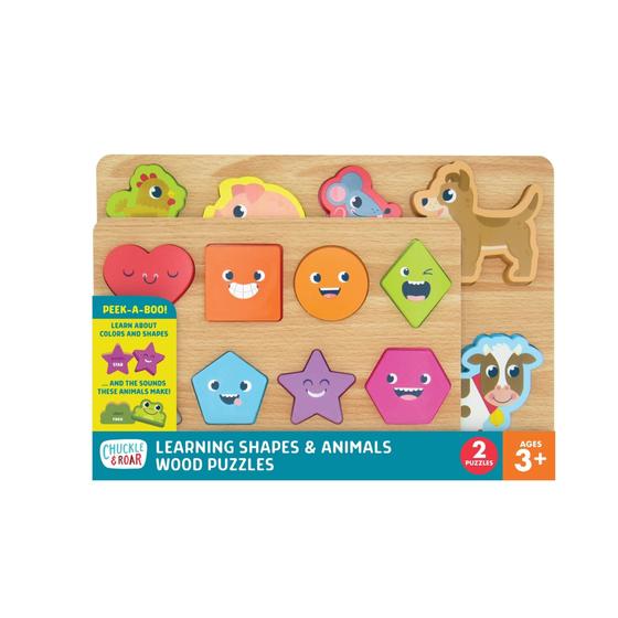 Imagem de Puzzle de Madeira Chuckle & Roar (2 Unidades) - Formas e Animais
