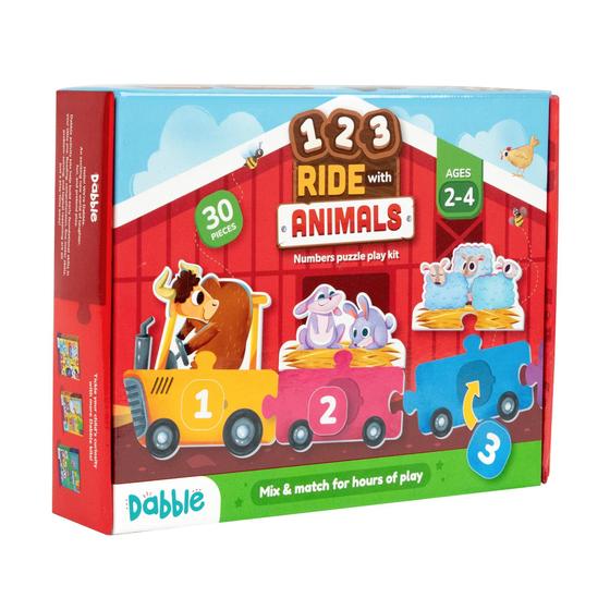 Imagem de Puzzle LoveDabble 123 Ride with Animals para crianças de 2 a 4 anos