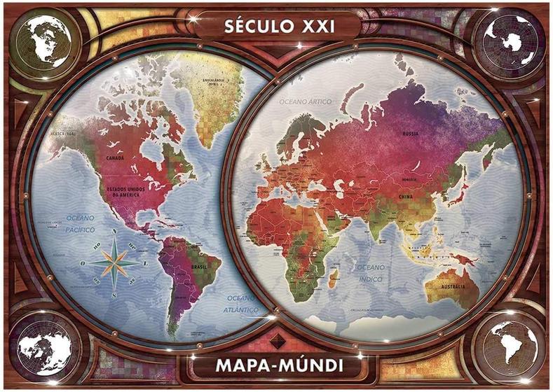 Imagem de Puzzle mapa mundi com 4000 peças - Grow