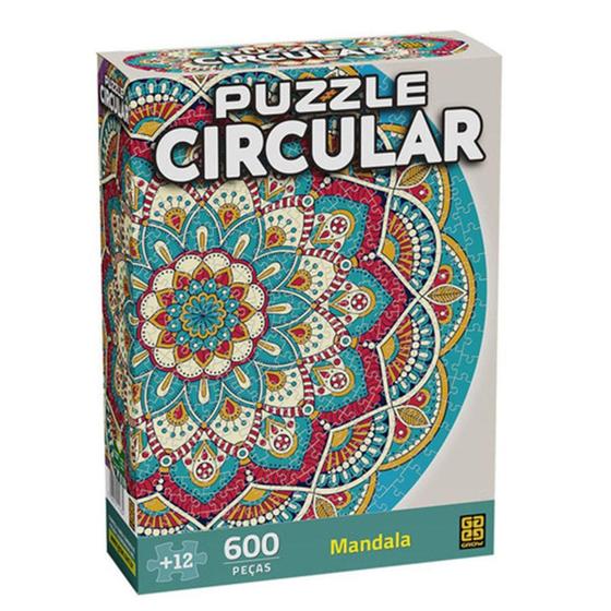 Imagem de Puzzle Quebra Cabeça Circular Mandala 600 peças Grow