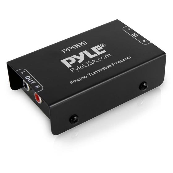 Imagem de Pyle Phono Turntable Preamp - Mini Electronic Audio Stereo Phonograph Preamplifier com entrada RCA, Saída RCA & Operação de Baixo Ruído Alimentado por Adaptador DC de 12 Volts - PP999 , Preto